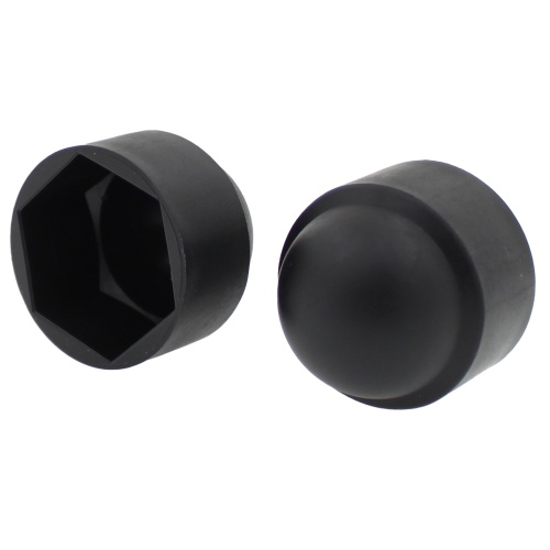 M12 Plastic Domed Nut Protector Cover Caps - BLACK